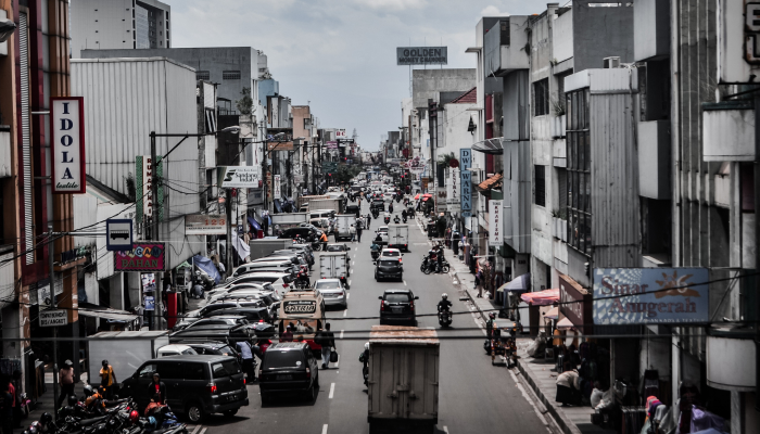 Suasana perkotaan yang sibuk